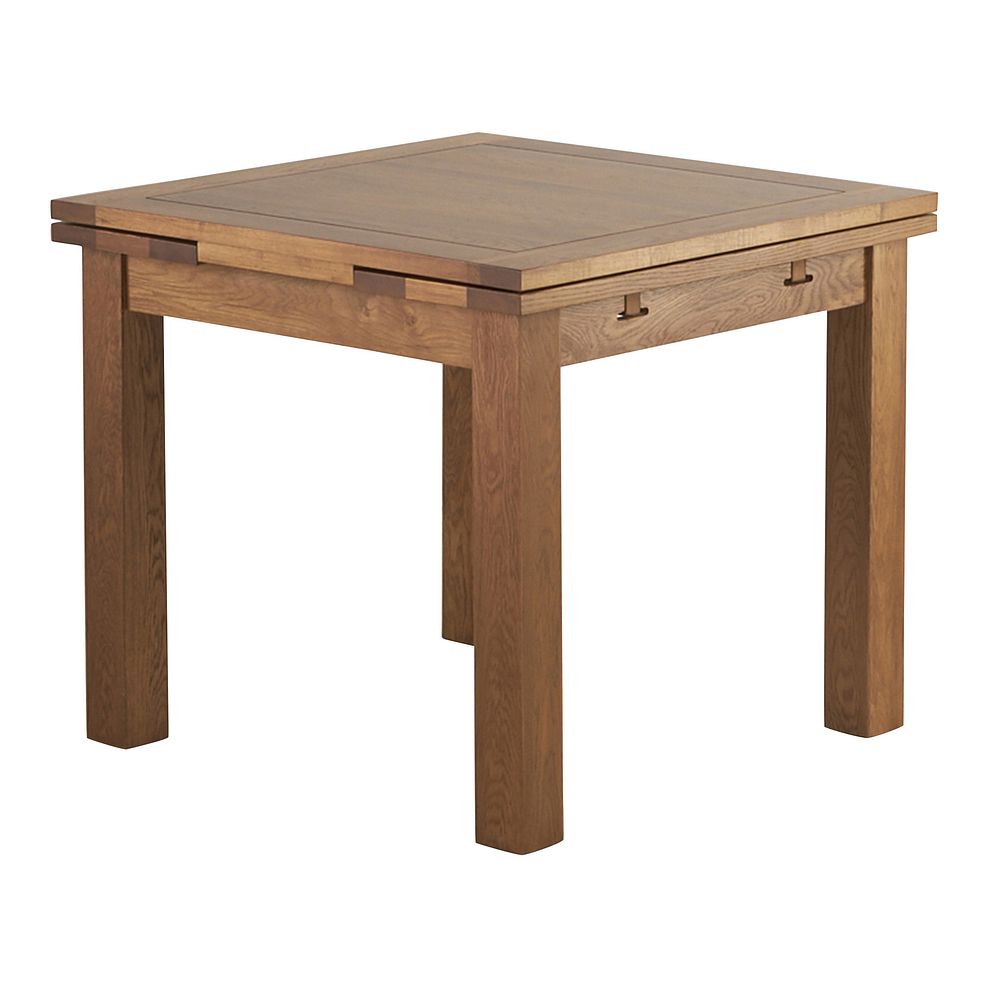 Sherwood Rustic Solid Oak 3ft x 3ft Extending Dining Table 1