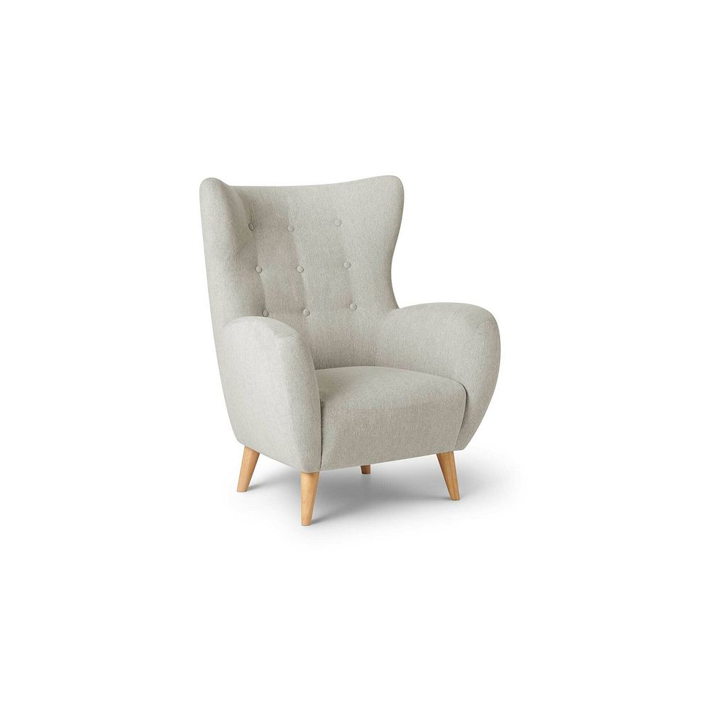 Alexander Accent Chair in Linen Cream Fabric 2