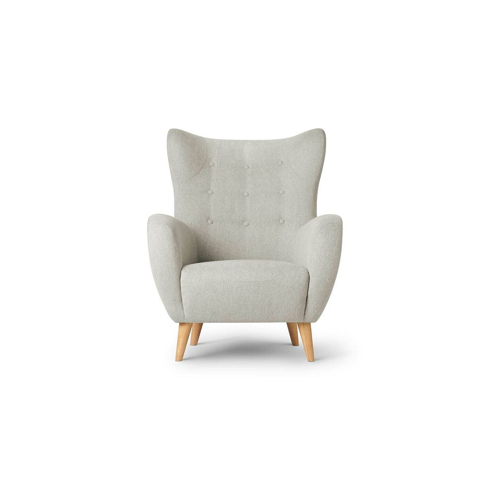 Alexander Accent Chair in Linen Cream Fabric 3