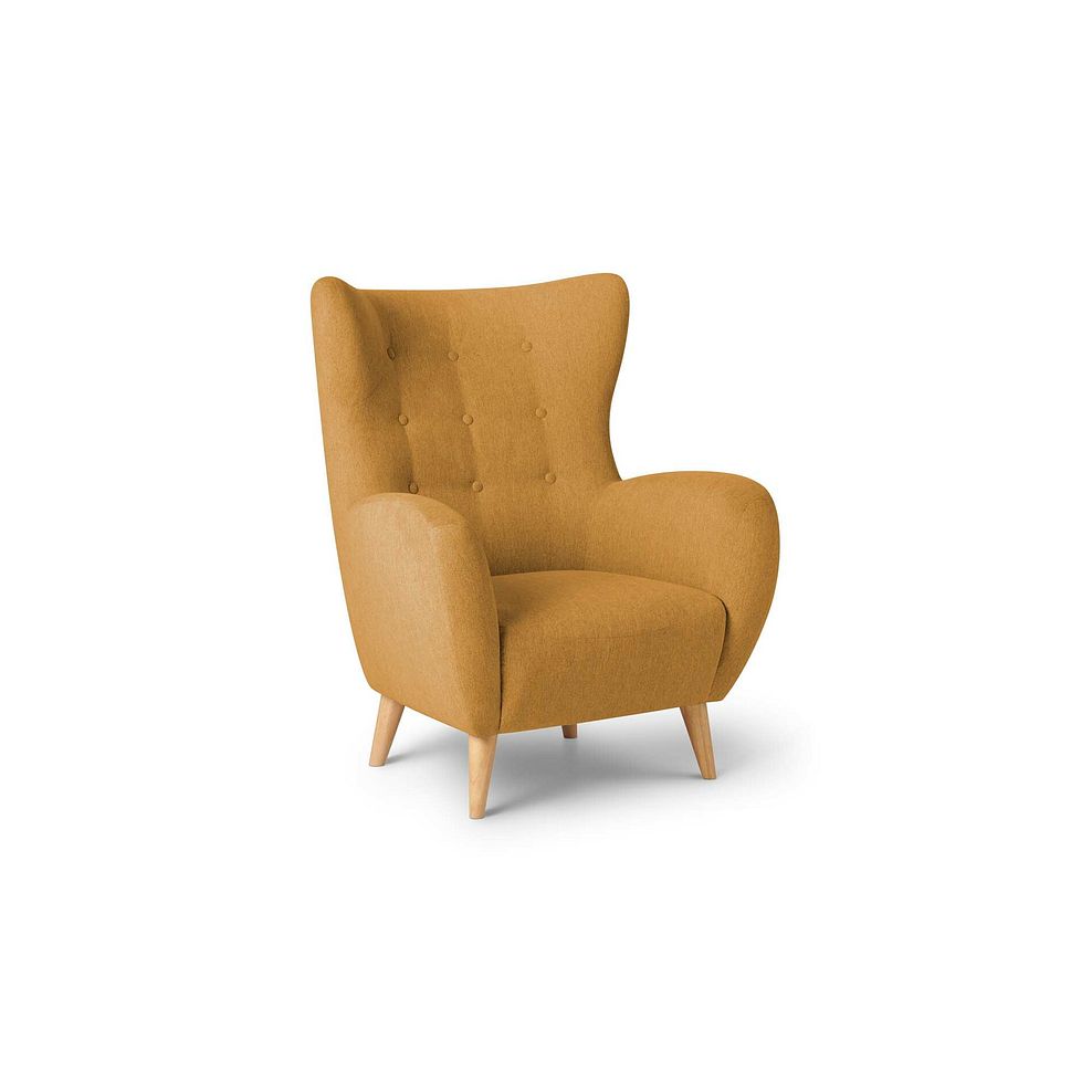 Alexander Accent Chair in Linen Mustard Fabric 1