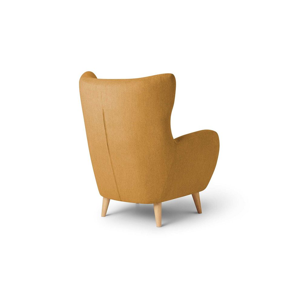 Alexander Accent Chair in Linen Mustard Fabric 4