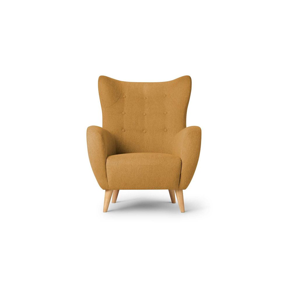 Alexander Accent Chair in Linen Mustard Fabric 2