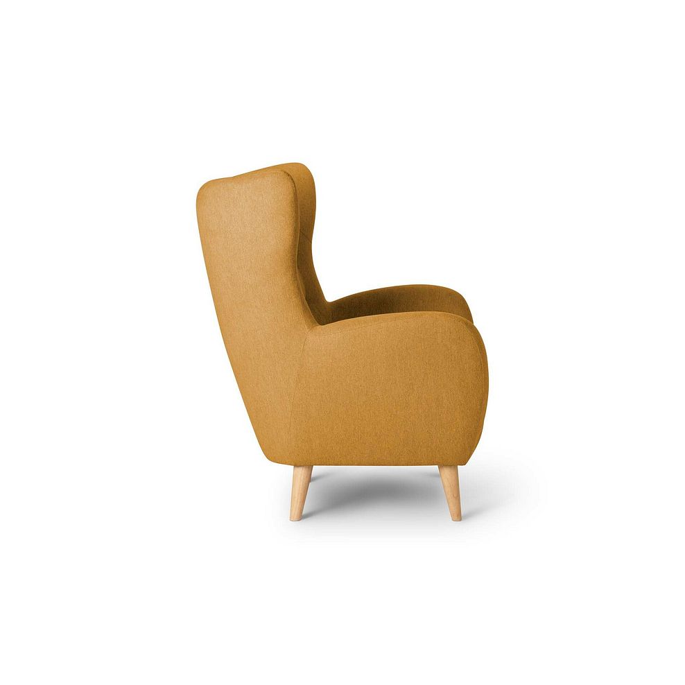 Alexander Accent Chair in Linen Mustard Fabric 3
