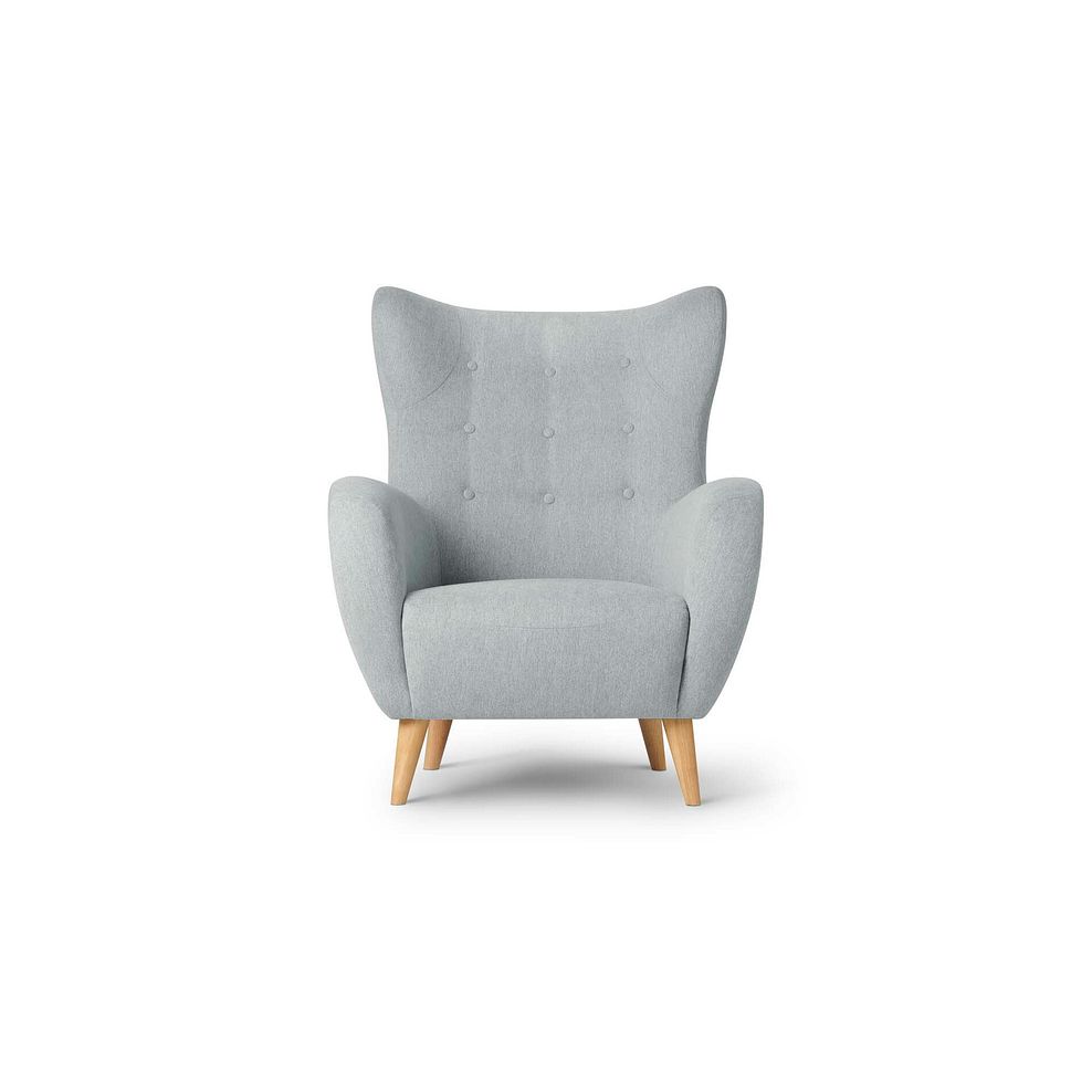 Alexander Accent Chair in Linen Nickel Fabric 4