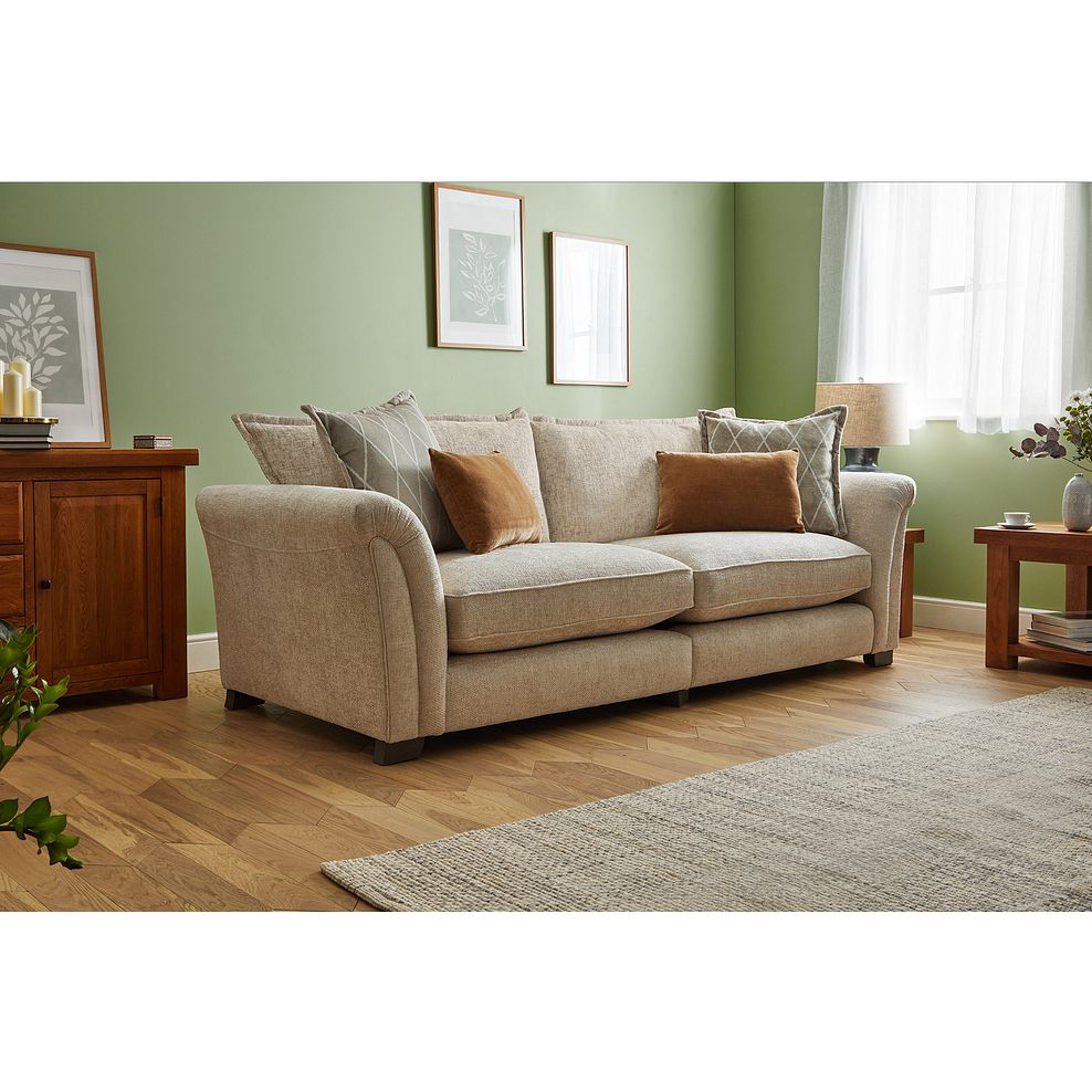 Ashby 4 Seater High Back Sofa in Cream fabric 1