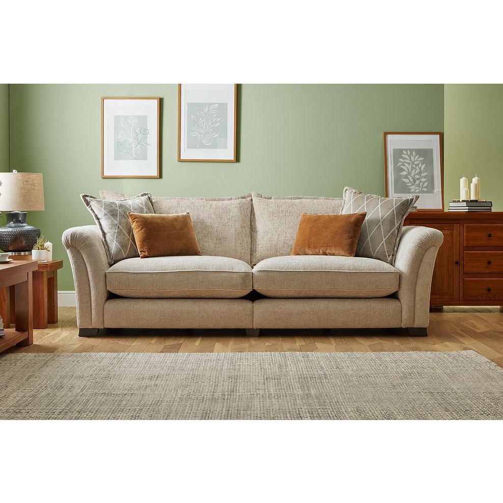 Ashby 4 Seater High Back Sofa in Cream fabric 2