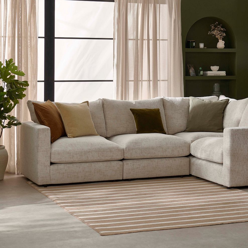 Malvern 4 Seat Modular Corner Sofa in Beige fabric - Group 2 1