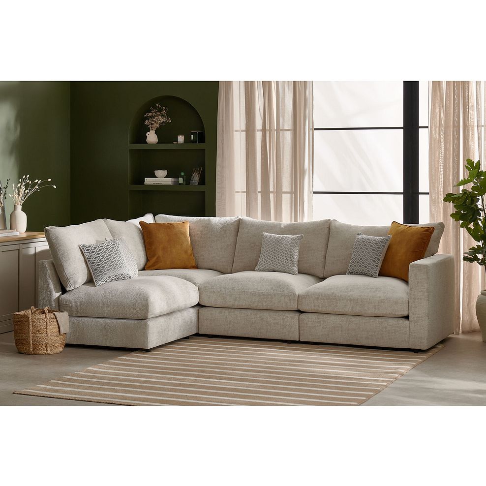 Malvern 4 Seat Right Hand Modular Corner Sofa in Beige fabric - Group 5 1
