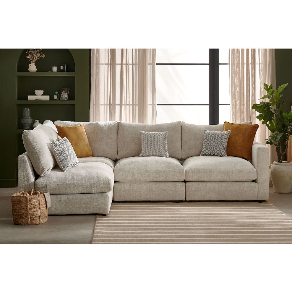 Malvern 4 Seat Right Hand Modular Corner Sofa in Beige fabric - Group 5 2
