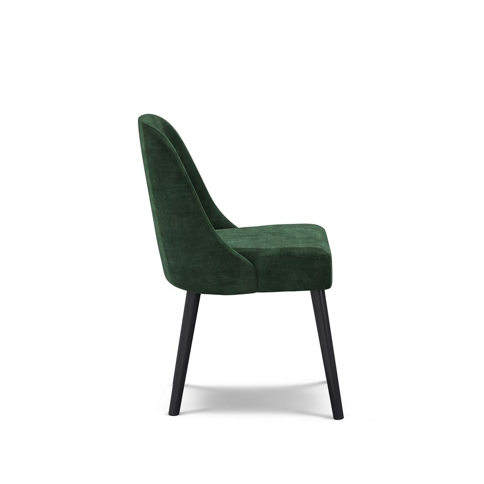 Bette Upholstered Chair with Black Legs in Heritage Bottle Green Velvet 5