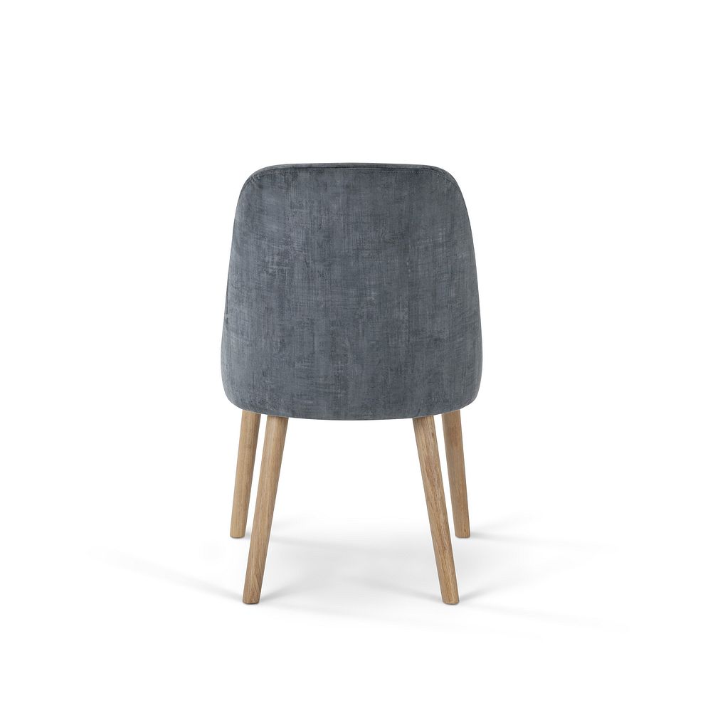 Bette Upholstered Chair with Oak Legs in Heritage Granite Velvet 6