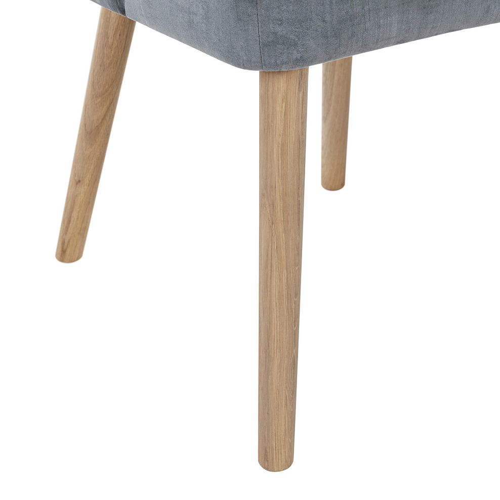 Bette Upholstered Chair with Oak Legs in Heritage Granite Velvet 8