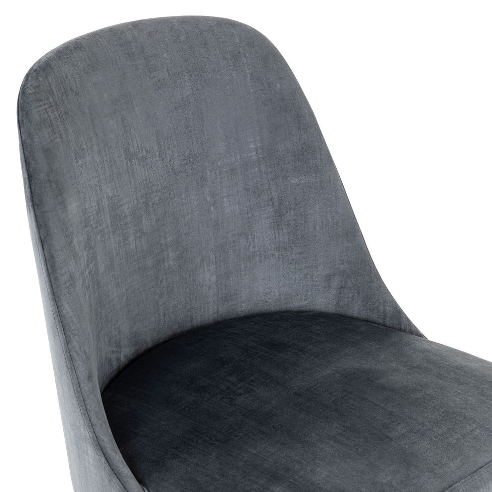 Bette Upholstered Chair with Oak Legs in Heritage Granite Velvet 9