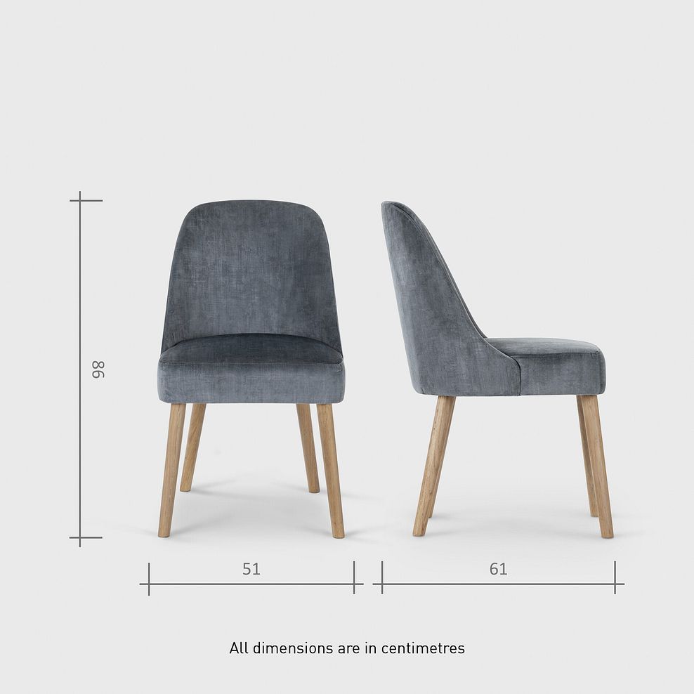 Bette Upholstered Chair with Oak Legs in Heritage Granite Velvet 11
