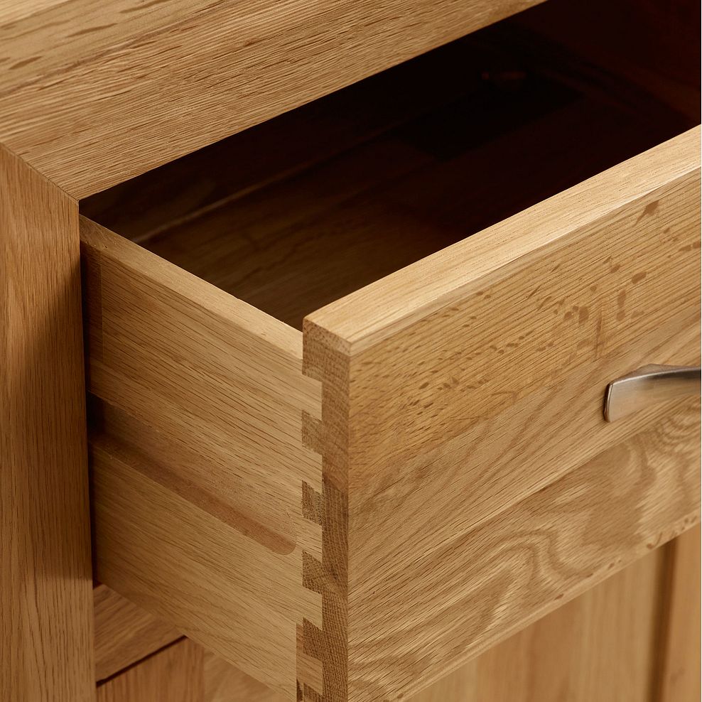 Bevel Natural Solid Oak 2 Drawer Bedside Table 4