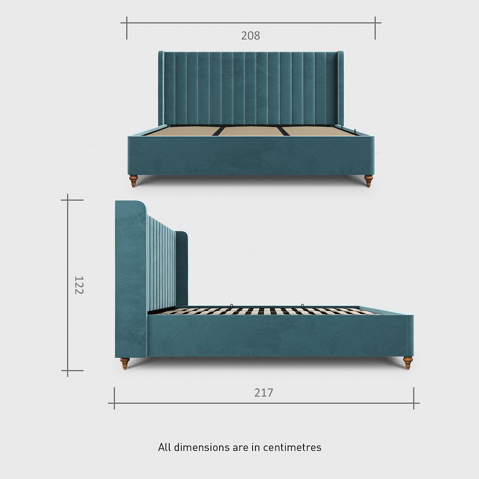 Bloomsbury Super King-size Ottoman Storage Bed in Sunningdale Kingfisher Fabric 12