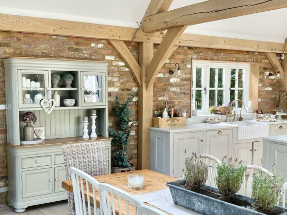 Brindle large dreser in a farmhouse-style kitchen.