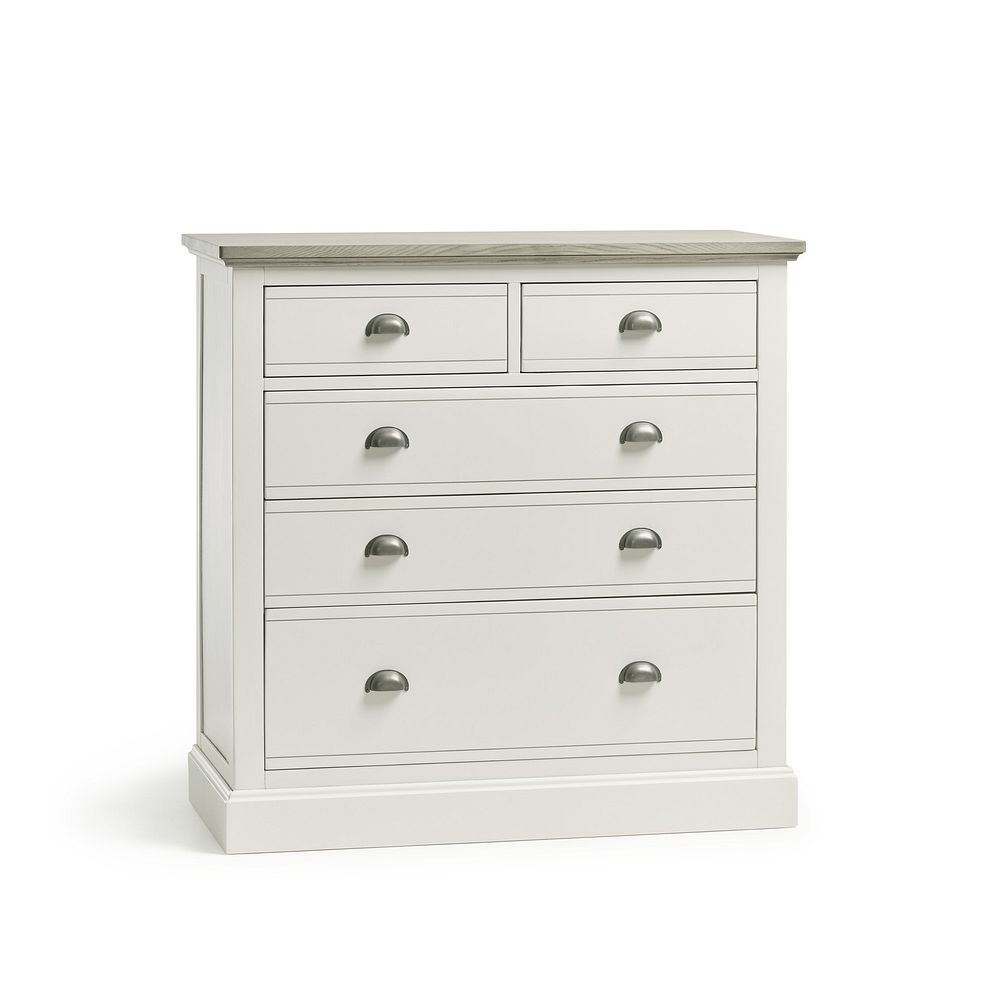 Brompton Painted Acacia and Ash Top 5 Drawer Chest (2+3) - Solid Hardwood 3