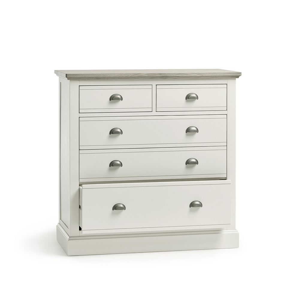 Brompton Painted Acacia and Ash Top 5 Drawer Chest (2+3) - Solid Hardwood 5