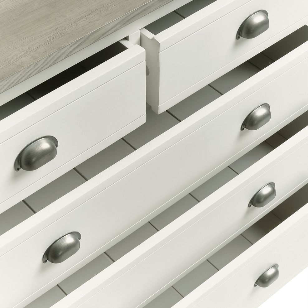 Brompton Painted Acacia and Ash Top 5 Drawer Chest (2+3) - Solid Hardwood 9