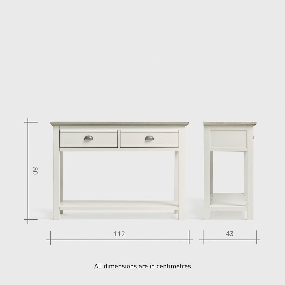 Brompton Painted Acacia and Ash Top Console Table - Solid Hardwood 8