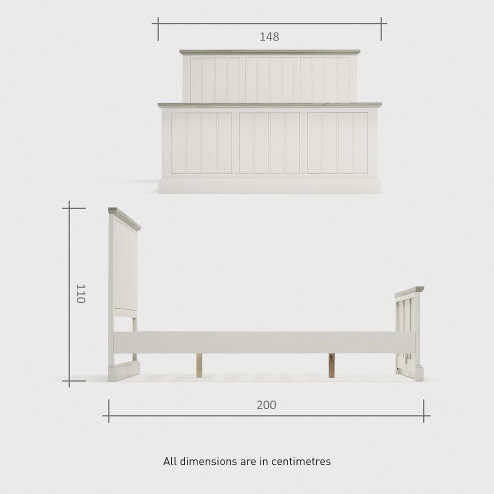Brompton Painted Acacia and Ash Top Double Bed - Solid Hardwood 6