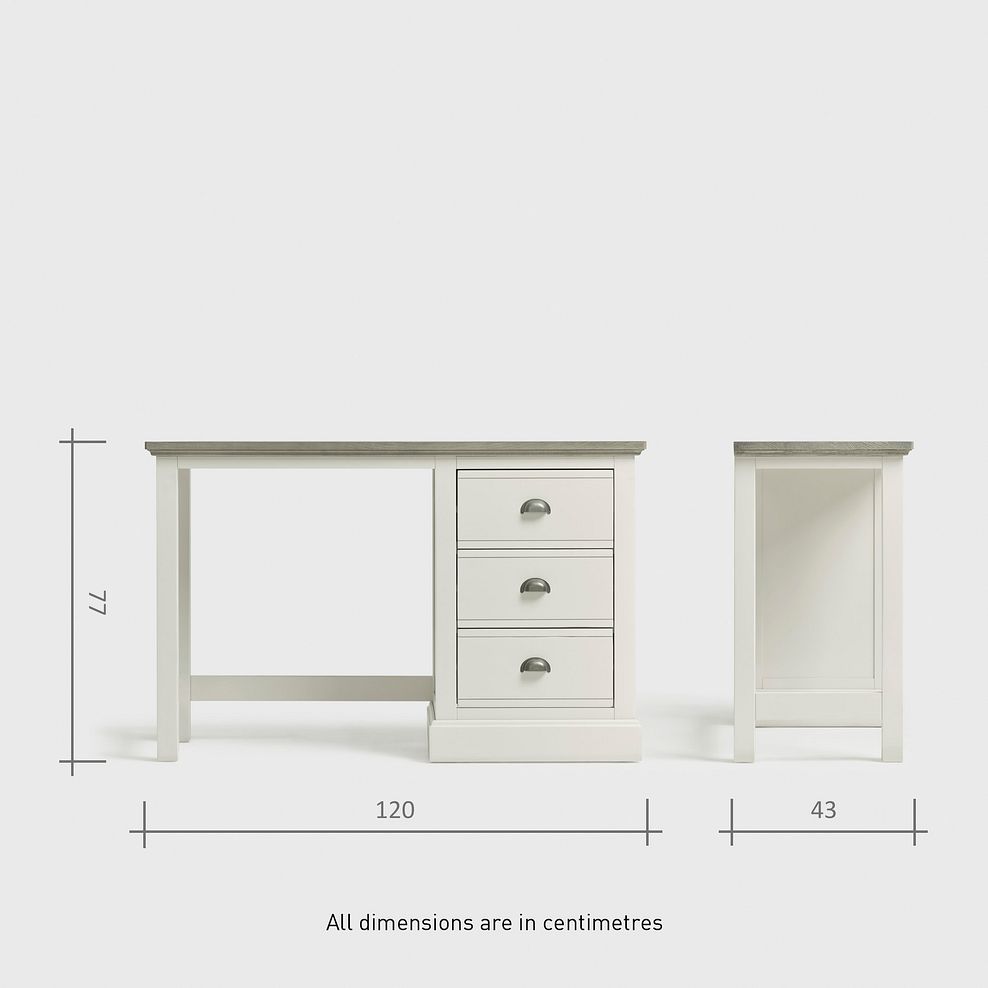 Brompton Painted Acacia and Ash Top Dressing Table - Solid Hardwood 9