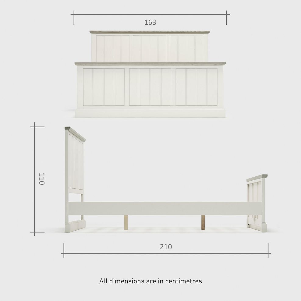 Brompton Painted Acacia and Ash Top King-size Bed - Solid Hardwood 6