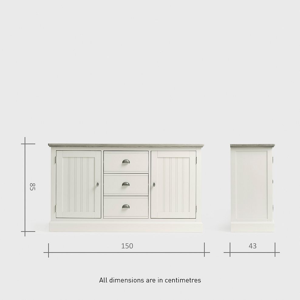Brompton Painted Acacia and Ash Top Large Sideboard - Solid Hardwood 9