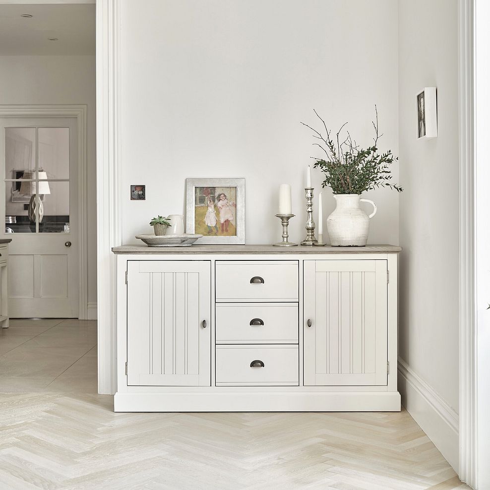 Brompton Painted Acacia and Ash Top Large Sideboard - Solid Hardwood 1