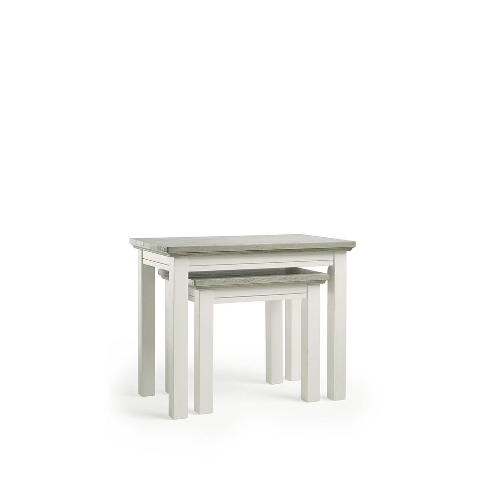 Brompton Painted Acacia and Ash Top Nest of Tables - Solid Hardwood 3