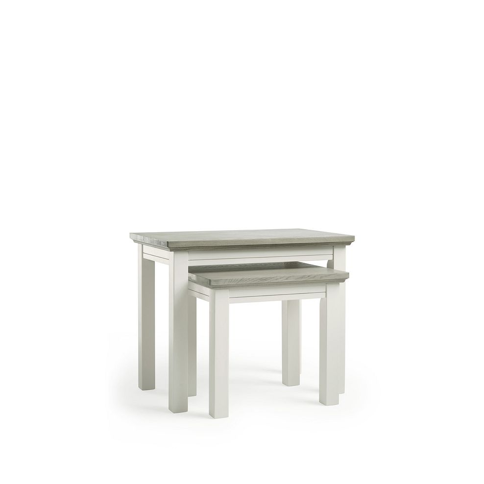 Brompton Painted Acacia and Ash Top Nest of Tables - Solid Hardwood 5