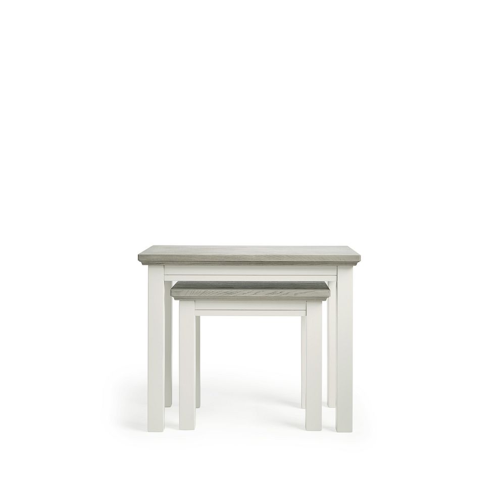 Brompton Painted Acacia and Ash Top Nest of Tables - Solid Hardwood 4