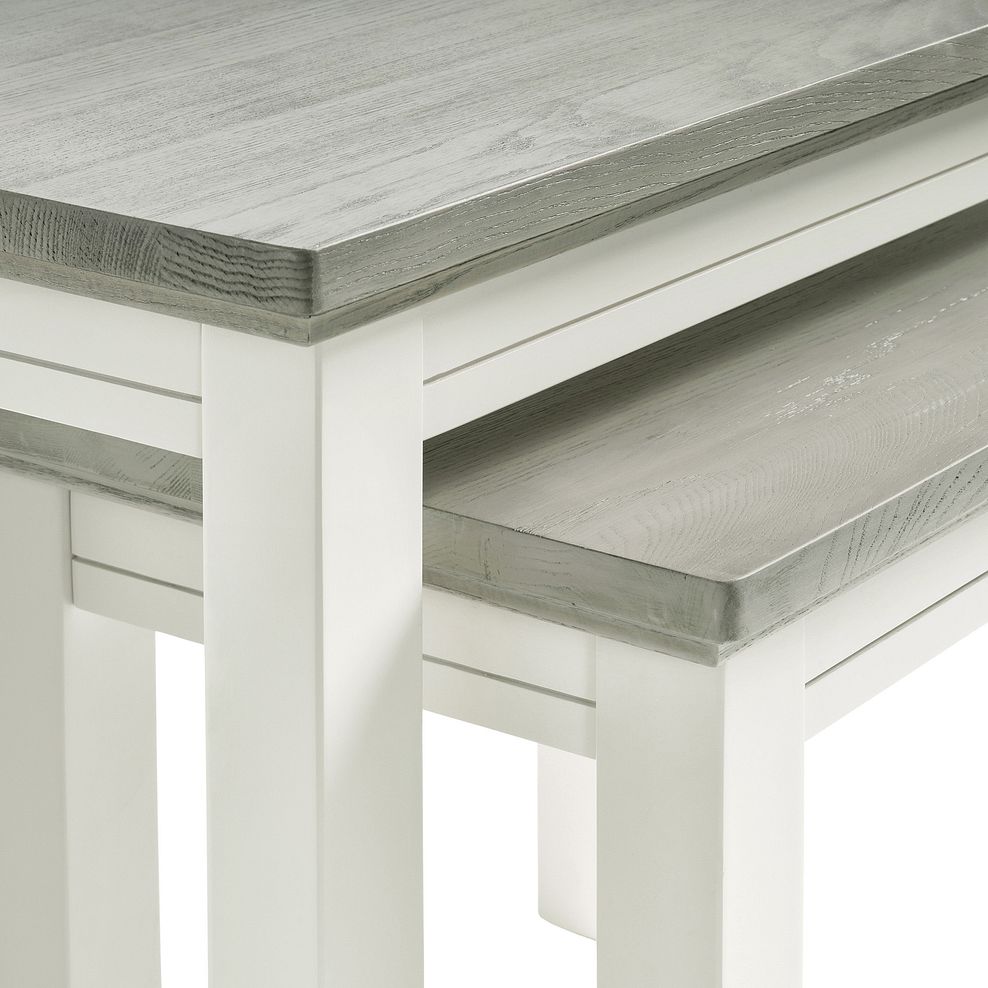 Brompton Painted Acacia and Ash Top Nest of Tables - Solid Hardwood 8