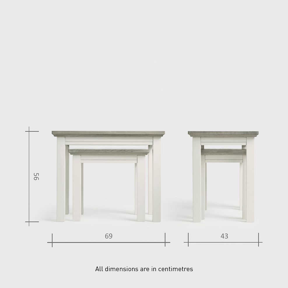 Brompton Painted Acacia and Ash Top Nest of Tables - Solid Hardwood 9