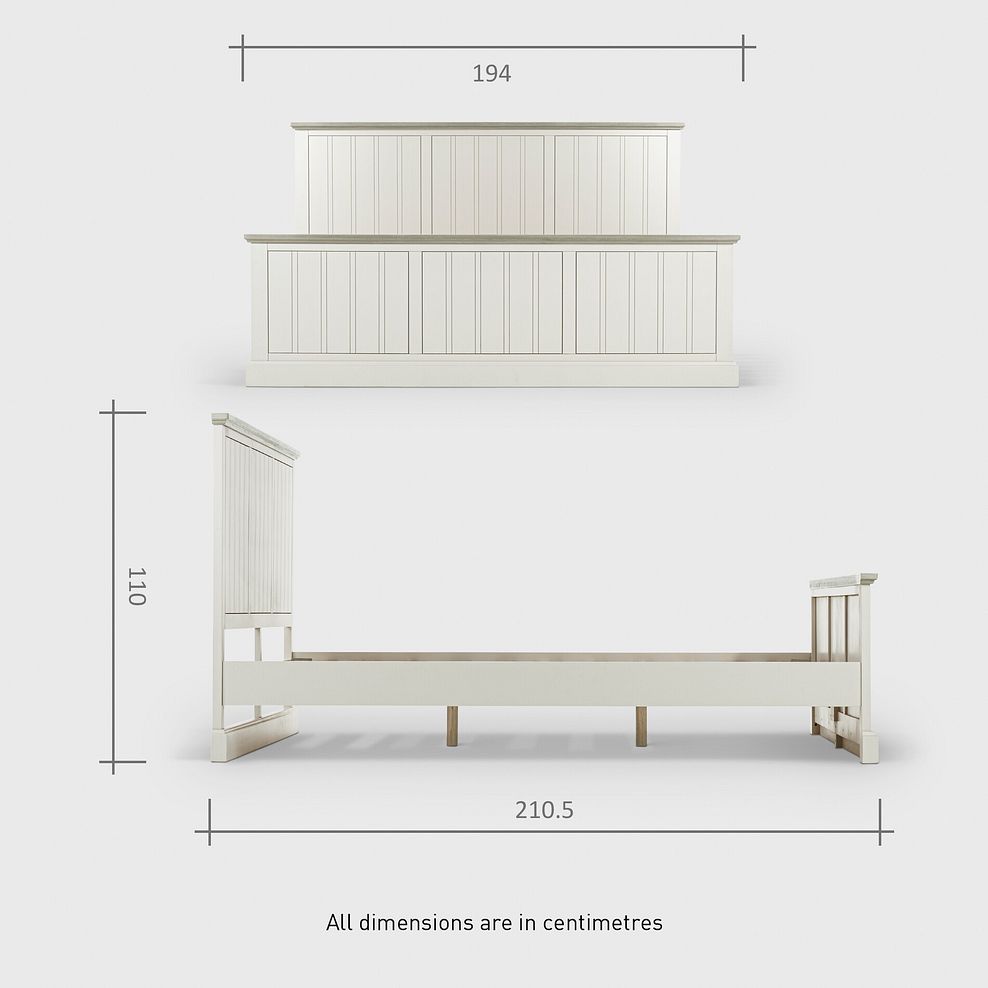 Brompton Painted Acacia and Ash Top Super King-size Bed - Solid Hardwood 10