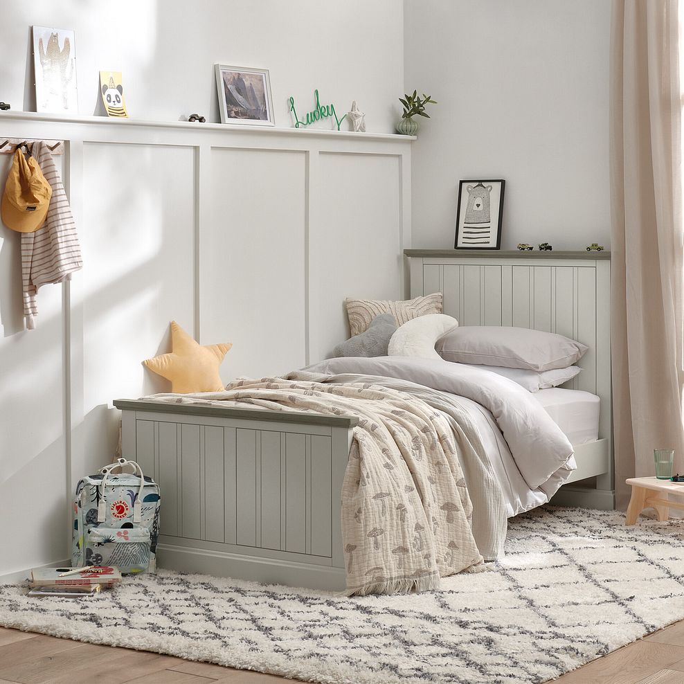 Brompton Painted Acacia and Ash Top Single Bed - Solid Hardwood 1