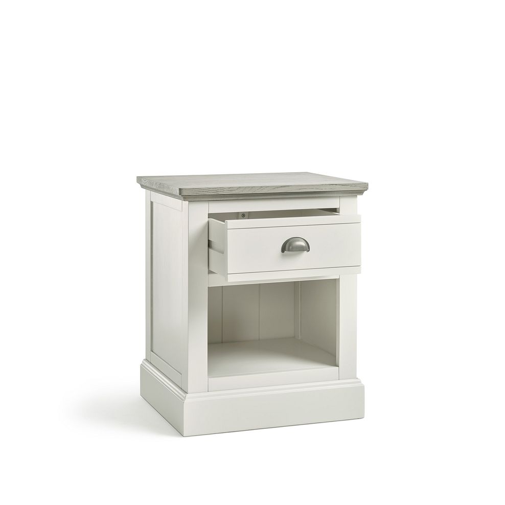 Brompton Painted Acacia and Ash Top 1 Drawer Bedside Table - Solid Hardwood 7