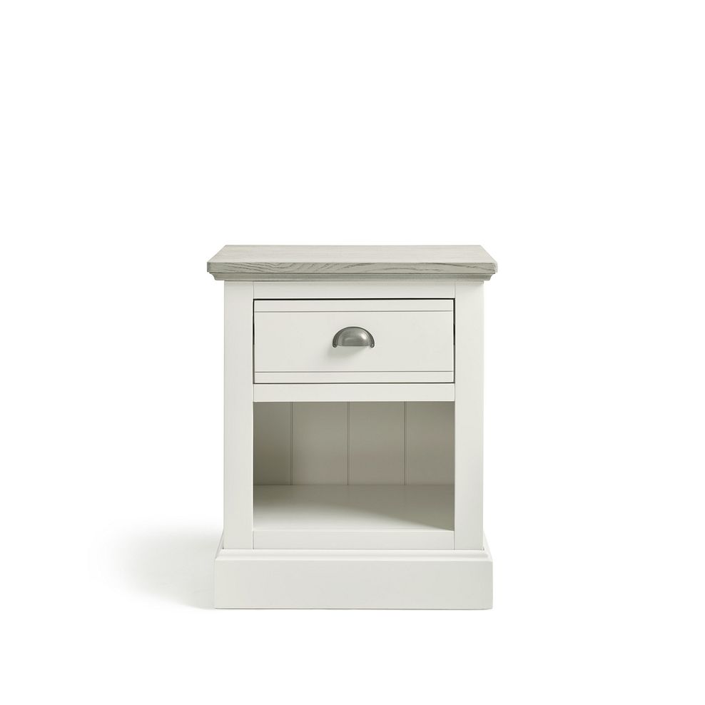 Brompton Painted Acacia and Ash Top 1 Drawer Bedside Table - Solid Hardwood 6