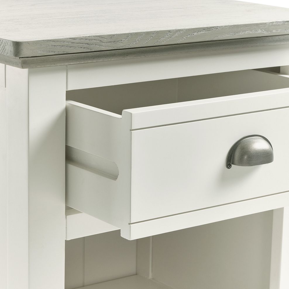 Brompton Painted Acacia and Ash Top 1 Drawer Bedside Table - Solid Hardwood 10