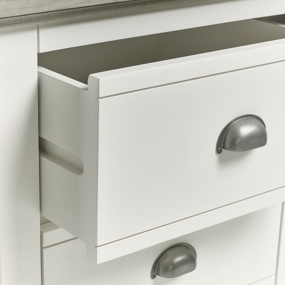 Brompton Painted Acacia and Ash Top 2 Drawer Bedside Table - Solid Hardwood 8