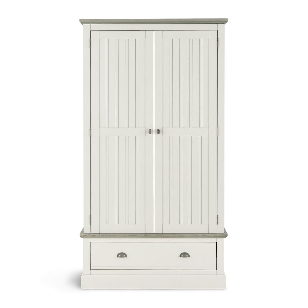 Brompton Painted Acacia and Ash Top Double Wardrobe - Solid Hardwood 6