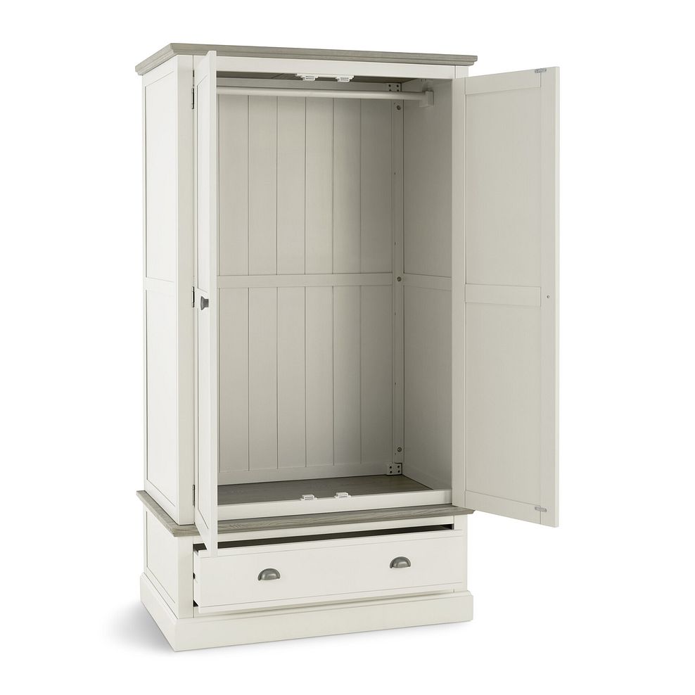 Brompton Painted Acacia and Ash Top Double Wardrobe - Solid Hardwood 7