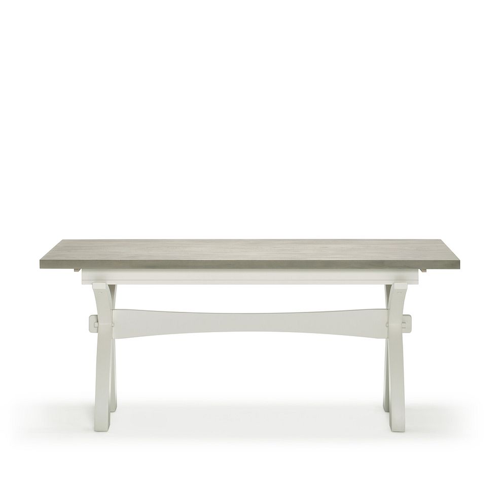 Brompton Painted Acacia and Ash Top 5ft 11" Table with 6 Brompton Chairs with Plain Truffle Fabric Pads 6