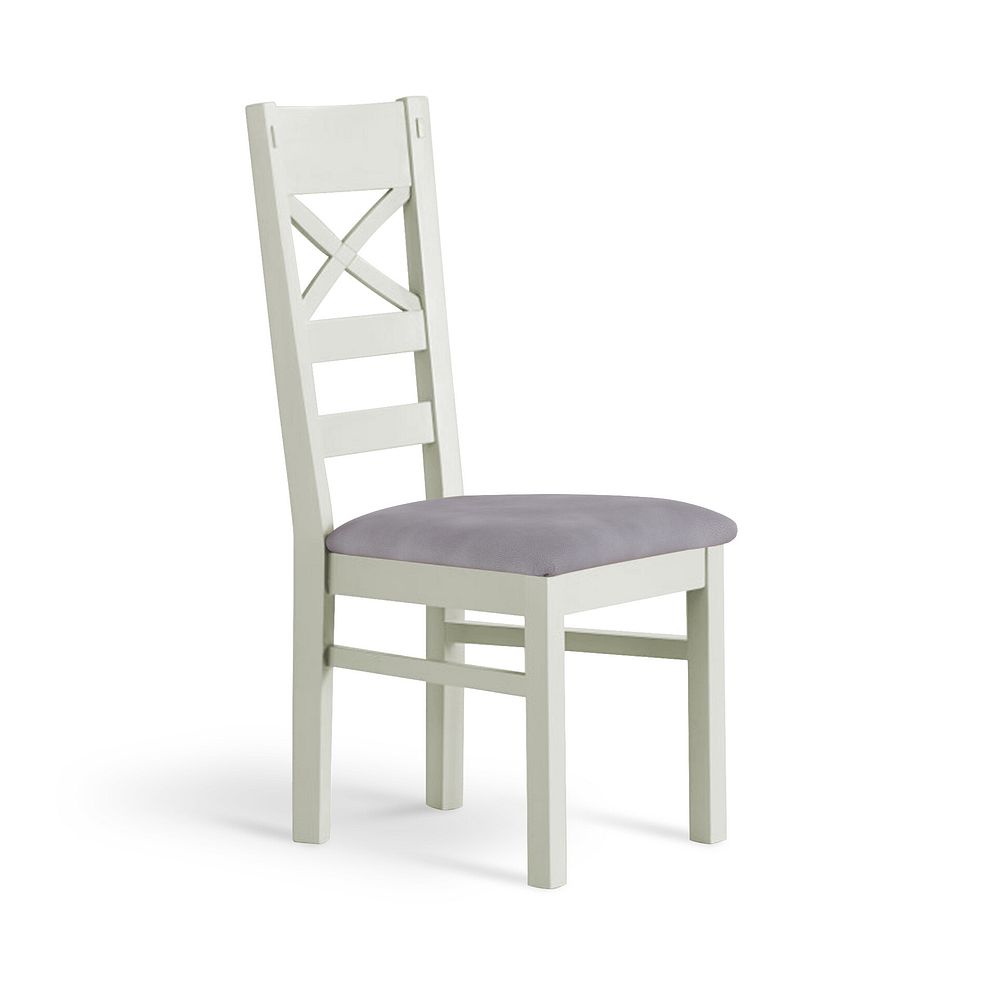 Brompton Dining Table + 6 Brompton Dining Chairs with Dappled Silver Fabric Pads 6