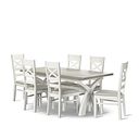 Brompton Dining Table + 6 Brompton Dining Chairs with Plain Grey Fabric Pads