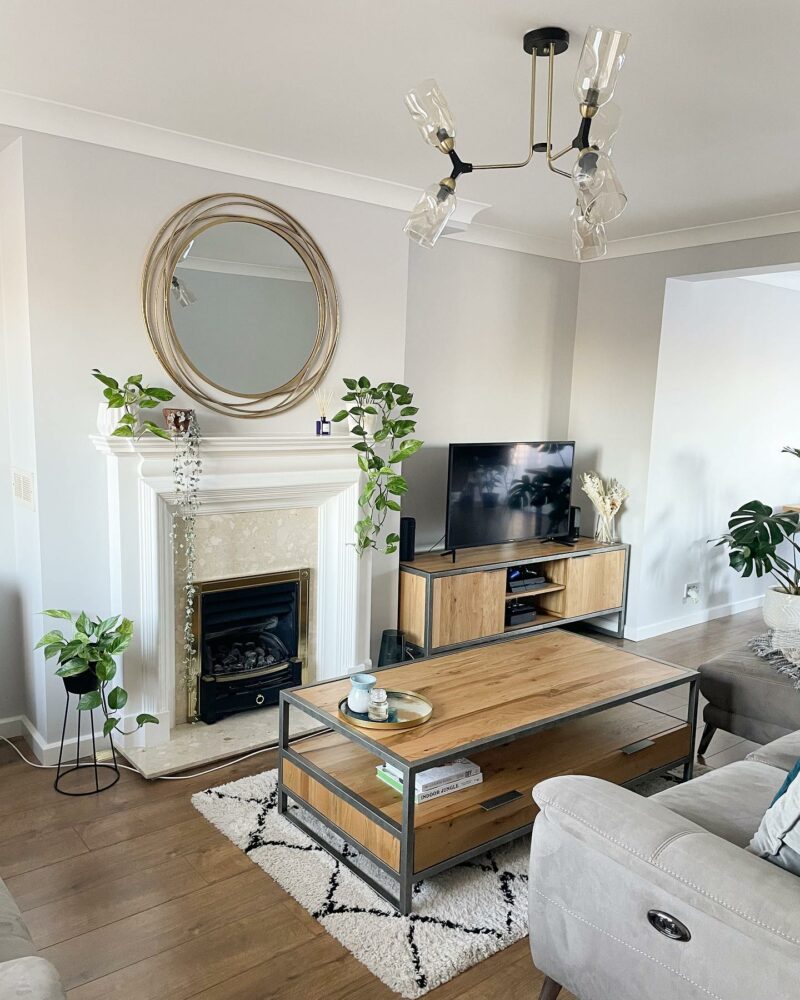 Industrial style furniture in living room