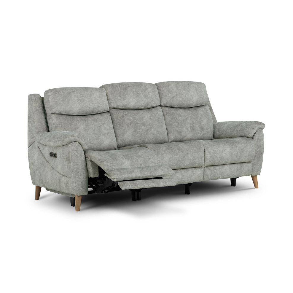 Brunel 3 Seater Electric Recliner Sofa with Multifunctional Middle Seat in Marble Silver Fabric 4