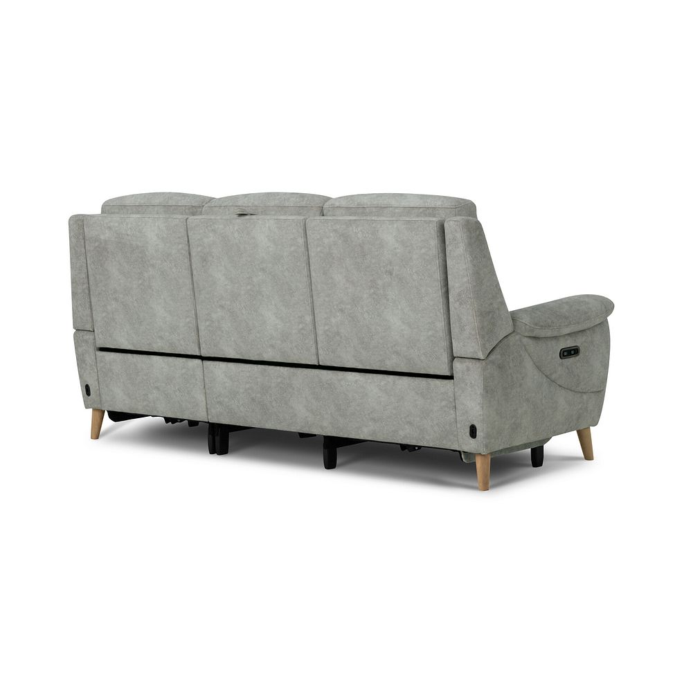 Brunel 3 Seater Electric Recliner Sofa with Multifunctional Middle Seat in Marble Silver Fabric 9