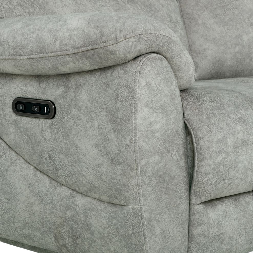 Brunel 3 Seater Electric Recliner Sofa with Multifunctional Middle Seat in Marble Silver Fabric 12